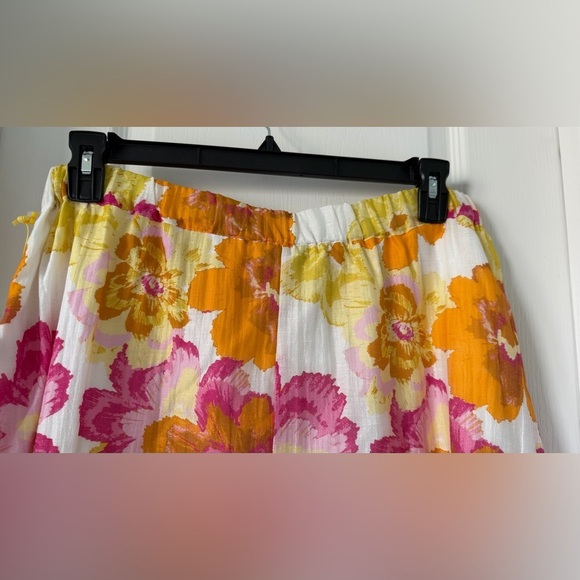 CeCe A-Line Skirt with Pink, Orange, and Yellow Floral Design - Picture 8 of 12